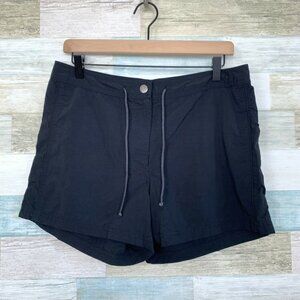 Eddie Bauer Nylon Hiking Shorts Black 4" High Rise Drawstring Casual Womens 8
